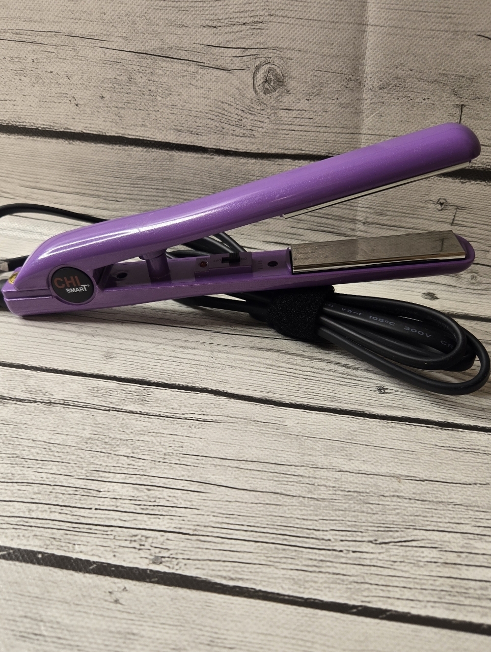 CHI Smart Mini Flat Iron Purple Travel Size Ceramic Hair Straightener Dual Volta